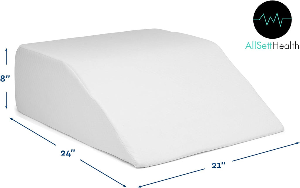 Leg Elevation Pillow - Cooling Gel Memory Foam Top, High-Density Leg Rest Elevating Foam Wedge- Relieves and Recovers Foot and Ankle Injury, Leg, Hip and Knee Pain, Improves Blood Circulation