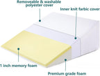 Bed Wedge Pillows Leg Elevation Reading Pillow & Back Support Wedge Pillow - for Back and Legs Support, Back Pain, Leg Pain, Pregnancy, Neck and Shoulder Joint Pain, Sleeping (White, 12" x 24" x 24")