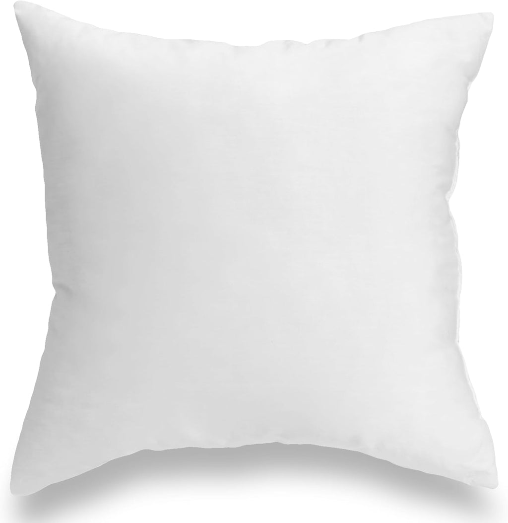Foamily Throw Pillows Insert - Single Pillow 20" x 20" Inches for Bed and Couch - 100% Machine Washable Cotton Pillow - Indoor Decorative Throw Pillows for Couch & Bed