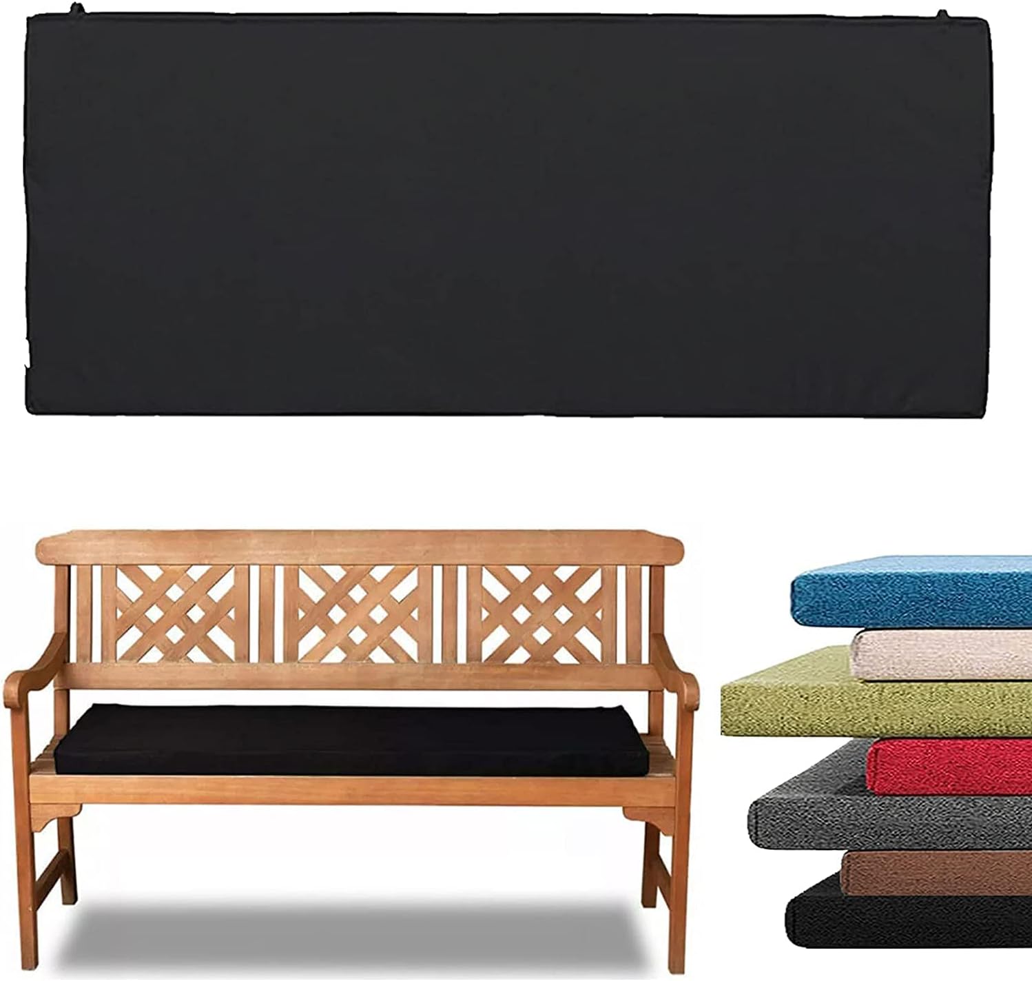 Adam Icon M&A Garden Bench Seat Cushion Pad Waterproof,2, 3, 4 Seater Bench Cushions Seat Pads,Outdoor Bench Pads for Patio Furniture Swing Chair (108 X 45 X 5 CM TWO SEATER, RED)