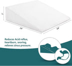 Bed Wedge Pillows Leg Elevation Reading Pillow & Back Support Wedge Pillow - for Back and Legs Support, Back Pain, Leg Pain, Pregnancy, Neck and Shoulder Joint Pain, Sleeping (White, 7" x 24" x 24")