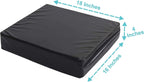 Bedding Studio Chair Cushion - Memory Foam Seat for Spine Health, Orthopedic Lumbar Support, Sciatica & Tailbone Pain Relief - Reduce Back Ache Improve Posture, Waterproof PU Cover (18" x 16" x 4")