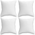 Foamily Throw Pillows Insert - (Pack of 4) Pillow 12" x 12" Inches for Bed and Couch - 100% Machine Washable Cotton Pillow - Indoor Decorative Throw Pillows for Couch & Bed