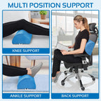 Lumbar Support Pillow for Sleeping - Large Half-Moon Bolster Pillow for Legs, Knees, Lower Back, Ankles & Feet - Machine Washable Cover, Semi-Roll Knee Pillow for Back Sleepers & Head Support (Navy)