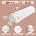 jakoola Bed Wedge Pillow Stopper Mattress Filler Pillow for Gap Between Mattress and Headboard Sideboard Queen Size 60” x 10” x 6”