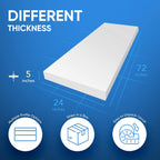 AK Trading CO. Foam, High Density, 5x24x72