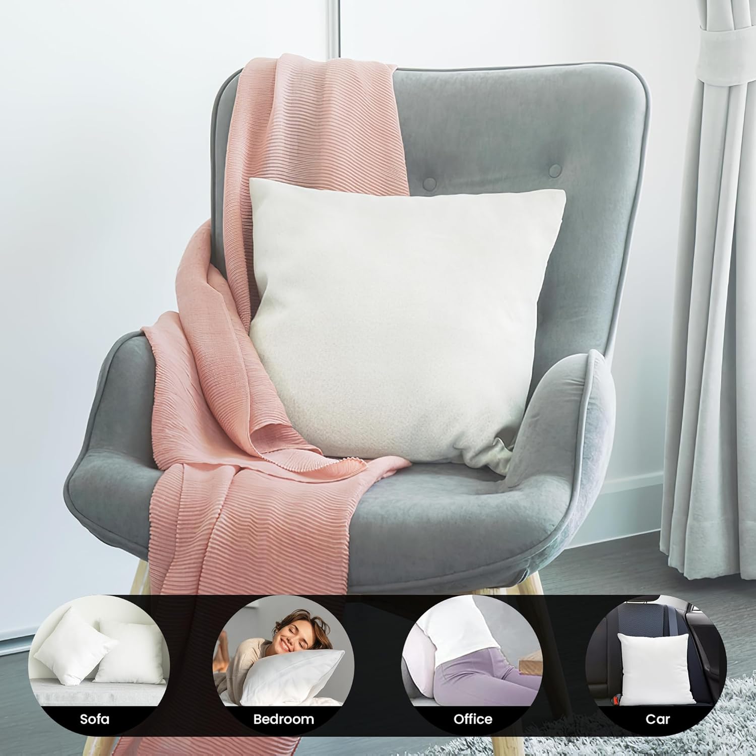 Foamily Throw Pillows Insert Set of 2-24 x 24 Insert for Decorative Pillow Covers - Made in USA - Bed and Couch Sham Filler @ M&A STYLES LTD