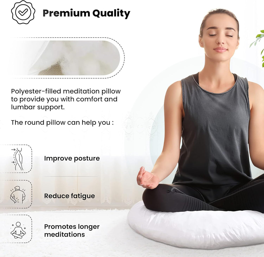Foamily Round Throw Pillows 24" Pillow Inserts for Couch or Bed Decorative Bedding - Made in USA @ M&A STYLES LTD
