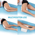 Knee Pillow - for Hip, Back, Leg, Knee Pain Relief - Ideal for Side Sleepers, Pregnancy & Right Spine Alignment - Premium Comfortable Memory Foam Wedge Contour with Washable Cover {New and Improved}