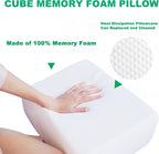 Pillow for Side Sleepers, Cube Memory Foam Pillow, Side Sleeper Pillow for Neck and shoulder pain,Square Pillow for Relief Sleeping(15"×12"×6")