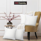 Foamily Set of 4-12 x 12 Premium Hypoallergenic Stuffer Pillow Inserts Sham Square Form Polyester, 12" L X 12" W, Standard/White
