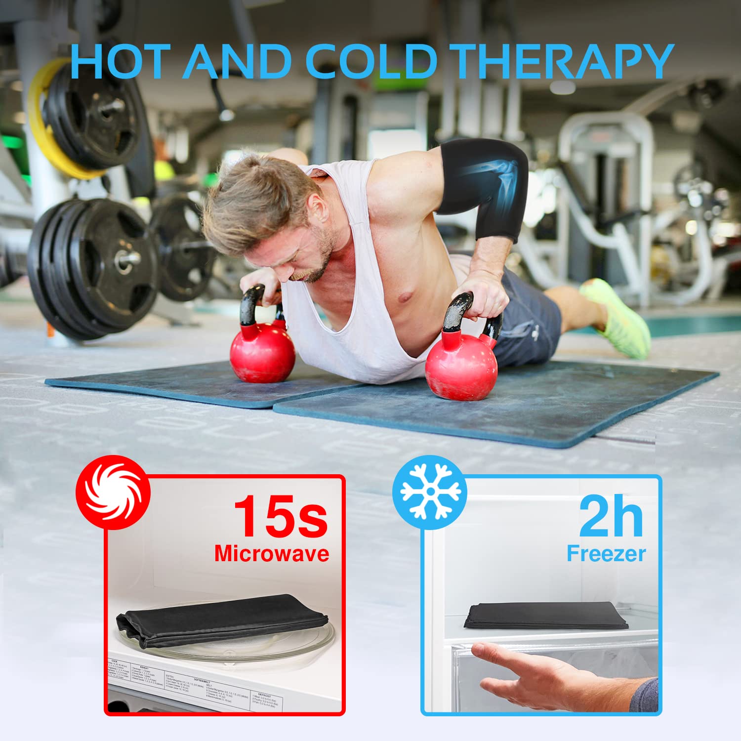 Hot and Cold Compression Ice Pack Sleeve (360° Coverage) | Pain Relief Support for Joints and Muscles, Freeze Sleeve for Knee, Elbow, Legs, Arm – Small