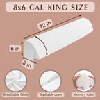 jakoola Bed Wedge Pillow for Headboard Gap Bed Mattress Gap Filler Memory Foam Bed Crack Headboard Pillow Stopper to Close The Gap Between Headboard Wall and Mattress Space Filler Cal King (8x6x72in)