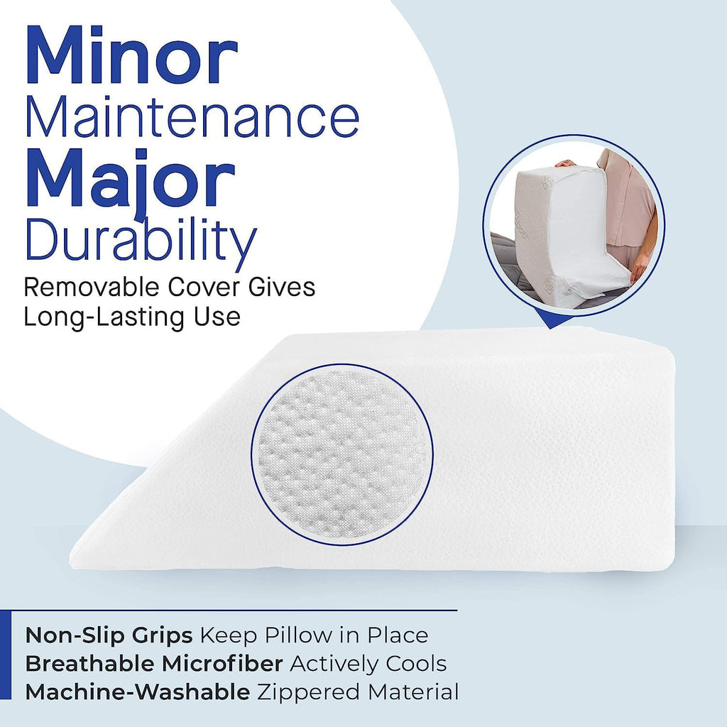 Becky Cemeron Leg Elevation Pillow for Sleeping - Supportive Bed Wedge Pillow for Circulation, Swelling, Foot & Knee Discomfort(24 x 16 x 8 inches)