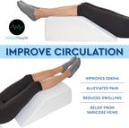 Leg Elevation Pillow - Cooling Gel Memory Foam Top, High-Density Leg Rest Elevating Foam Wedge- Relieves and Recovers Foot and Ankle Injury, Leg, Hip and Knee Pain, Improves Blood Circulation