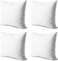 EDOW Throw Pillow Inserts,Set of 4 Soft Hypoallergenic Down Alternative Polyester Square Form Decorative Pillow, Cushion,Sham Stuffer,Cotton Cover. (White, 16x16)