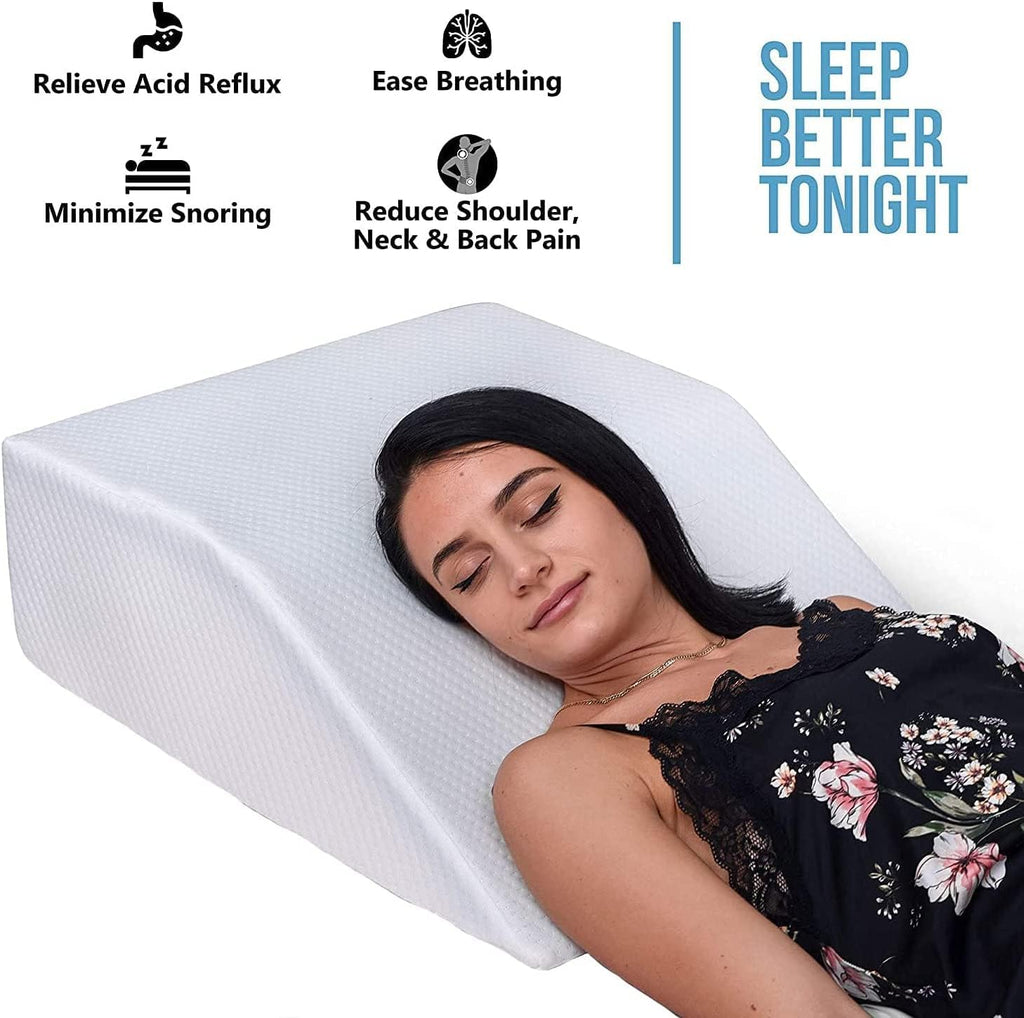 Becky Cameron Restorology Elevating Leg Rest Memory Foam Pillow - Reduce Back Pain, Hip Pain & Knee Pain - Ideal Sleeping, Reading, Rest Elevation - Breathable & Washable Cover