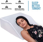 Becky Cameron Restorology Elevating Leg Rest Memory Foam Pillow - Reduce Back Pain, Hip Pain & Knee Pain - Ideal Sleeping, Reading, Rest Elevation - Breathable & Washable Cover