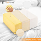 TOPPURE Cube Memory Foam Pillow for Side Sleepers(14"x14"x6" Large and Thick), Cervical Pillow for Neck and Shoulder Pain Relief, Coach Pillow, Travel Pillow, White