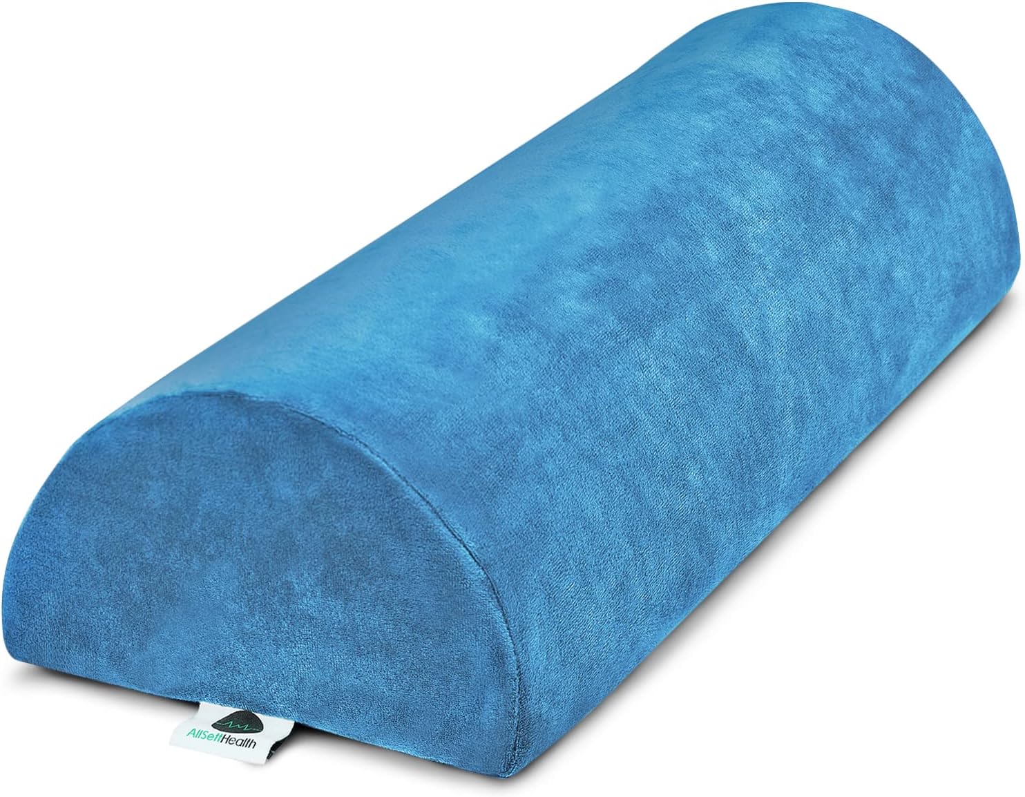Lumbar Support Pillow for Sleeping - Large Half-Moon Bolster Pillow for Legs, Knees, Lower Back, Ankles & Feet - Machine Washable Cover, Semi-Roll Knee Pillow for Back Sleepers & Head Support (Navy)