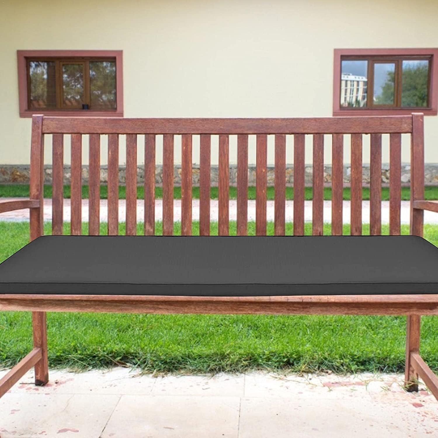 Adam Icon Outdoor/Indoor Water Resistant 3 Seater Bench And Patio Furniture Padded Cushion ONLY Garden Furniture Pad 142cm x 52cm x 6cm thick (White)