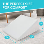 AllSett Health Cooling 10 Inch Bed Wedge Pillow - 24 Inch Wide Incline Support Cushion for Lower Back Pain, Pregnancy, Acid Reflux, GERD, Heartburn, Allergies, Anti Snore – Soft Removable Cover