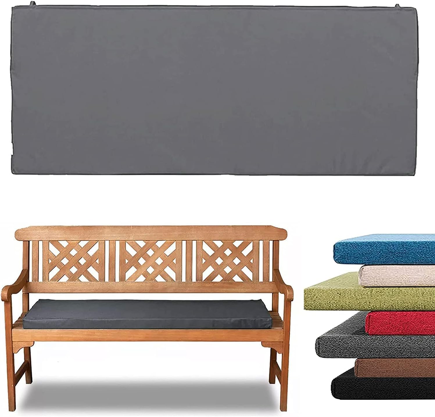 Adam Icon Outdoor/Indoor Water Resistant 3 Seater Bench And Patio Furniture Padded Cushion ONLY Garden Furniture Pad 142cm x 52cm x 6cm thick (Purple)