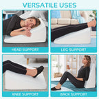 AllSett Health Cooling 10 Inch Bed Wedge Pillow - 24 Inch Wide Incline Support Cushion for Lower Back Pain, Pregnancy, Acid Reflux, GERD, Heartburn, Allergies, Anti Snore – Soft Removable Cover