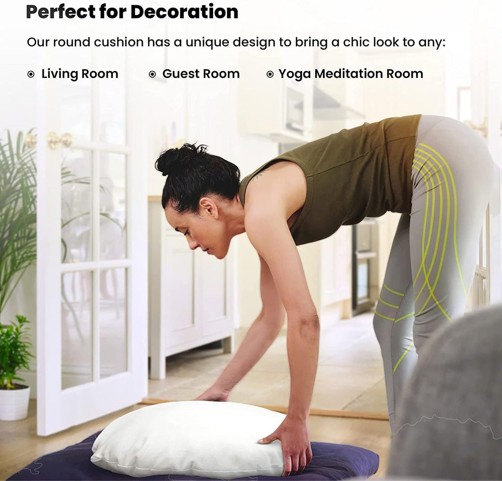 Foamily Round Throw Pillows 2 Pack 16" Pillow Inserts for Couch or Bed Decorative Bedding - Made in USA @ M&A STYLES LTD