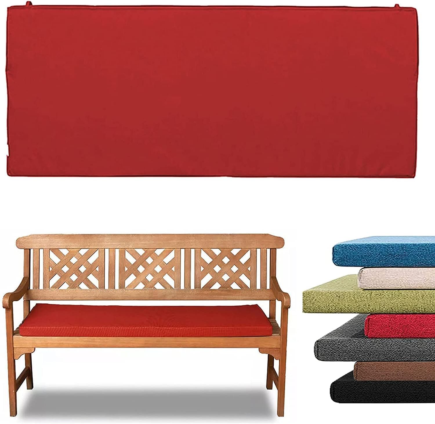 Adam Icon Outdoor/Indoor Water Resistant 4 Seaters Bench And Patio Furniture Padded Cushion ONLY Garden Furniture Pad 170cm x 52cm x 7.5cm thick (White)