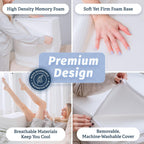 Leg Elevation Pillow for Sleeping - Wedge Pillows for After Surgery | Memory Foam Wedge Pillow for Legs | Relieves Foot and Ankle Injury, Leg, Hip, and Knee Pain, Improves Blood Circulation