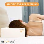 TOPPURE Cube Memory Foam Pillow for Side Sleepers(14"x14"x6" Large and Thick), Cervical Pillow for Neck and Shoulder Pain Relief, Coach Pillow, Travel Pillow, White