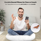 Foamily Round Throw Pillows 2 Pack 16" Pillow Inserts for Couch or Bed Decorative Bedding - Made in USA @ M&A STYLES LTD