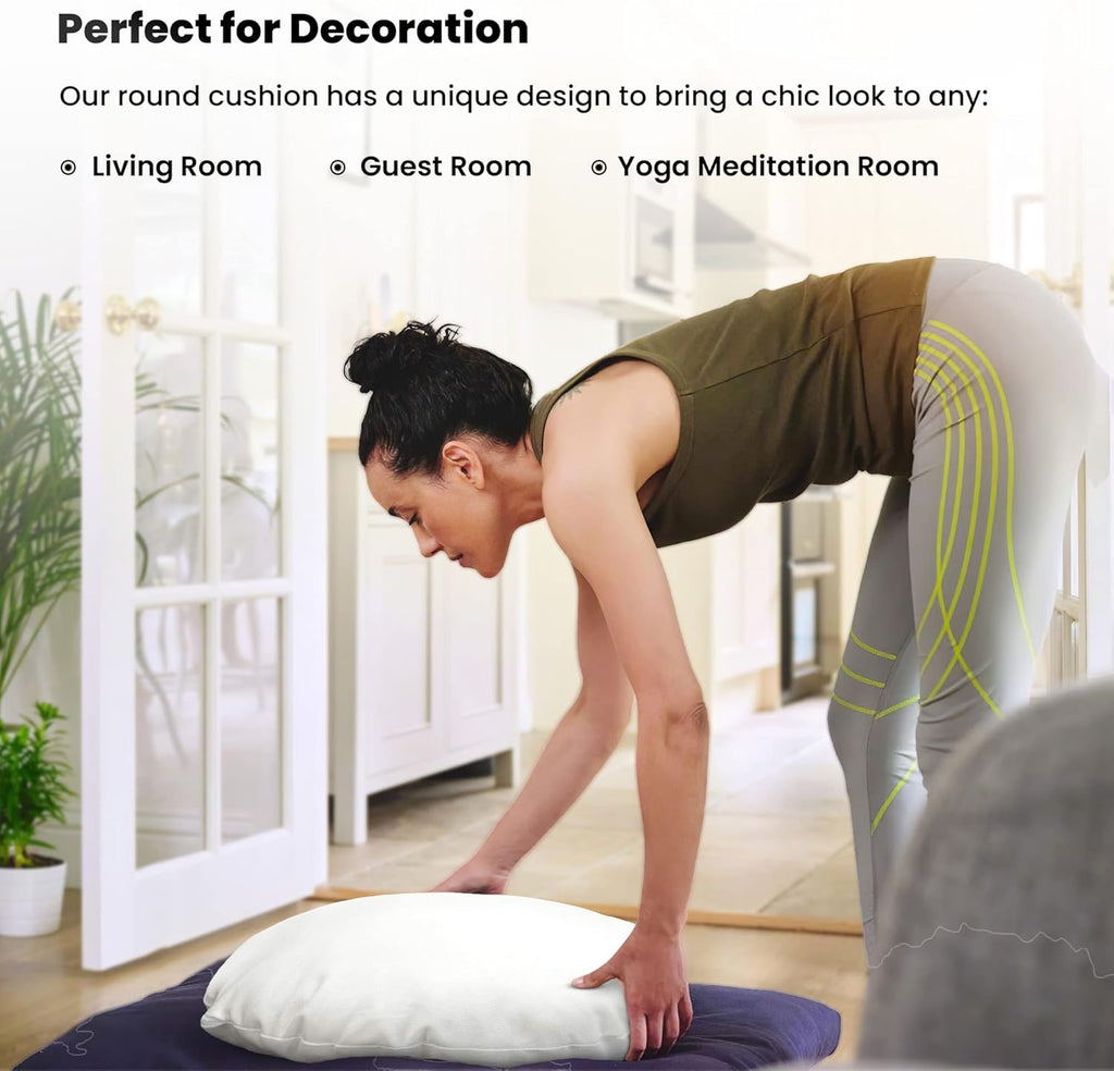 Foamily Round Throw Pillows 4 Pack 20" Pillow Inserts for Couch or Bed Decorative Bedding - Made in USA @ M&A STYLES LTD