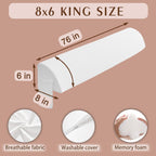 jakoola Bed Wedge Pillow for Headboard Gap Bed Mattress Gap Filler Memory Foam Bed Crack Headboard Pillow Stopper to Close The Gap Between Headboard Wall and Mattress Space Filler King (10x6x76 in)