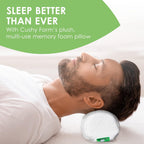 Cushy Form Travel Neck Pillow - Washable Memory Foam Cylinder Pillow for Neck, Back & Leg Support