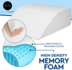 Leg Elevation Pillow - Cooling Gel Memory Foam Top, High-Density Leg Rest Elevating Foam Wedge- Relieves and Recovers Foot and Ankle Injury, Leg, Hip and Knee Pain, Improves Blood Circulation