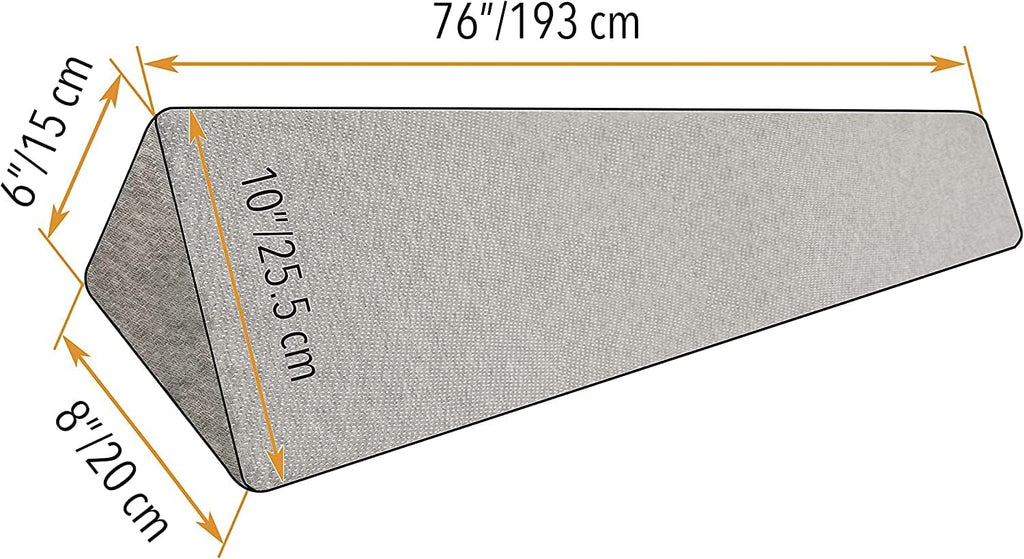 Becky Cameron Bed Wedge Headboard Pillow Gap Filler Foam Wedge (King, White) | Multi-Use Triangular Foam Pillow | Cover Gap Between Bed and Headboard or Bed and Wall