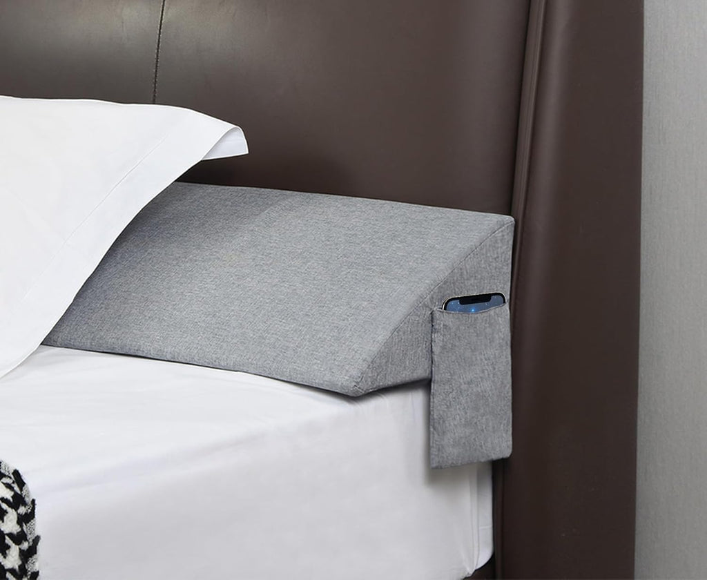 ENITYA Twin Bed Wedge Pillow for Headboard Gap/Mattress Gap Filler/Headboard Pillow/Bed Gap Filler,Close Gap(0-3.5") Between Mattress and Headboard,Stop Loosing Your Pillows,Phone(Grey 39"x10"x6")