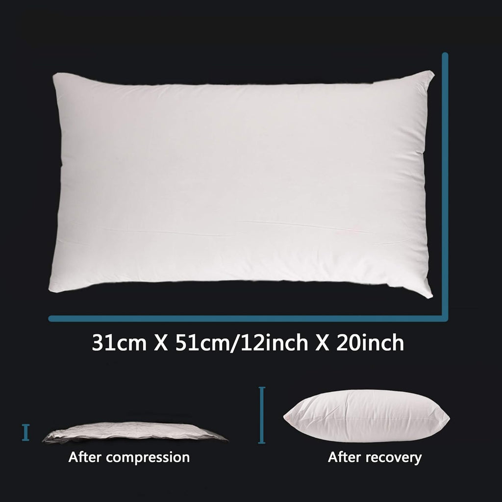 EDOW Luxury Throw Pillow Insert, Soft Fluffy Down Alternative Polyester Square Form Decorative Pillow Insert,Sham Stuffer,Cotton Cover for Sofa, Couch,Bed and Car. (White, 12x20)
