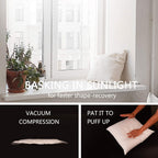EDOW Luxury Throw Pillow Insert, Soft Fluffy Down Alternative Polyester Square Form Decorative Pillow Insert,Sham Stuffer,Cotton Cover for Sofa, Couch,Bed and Car. (White, 18x18)