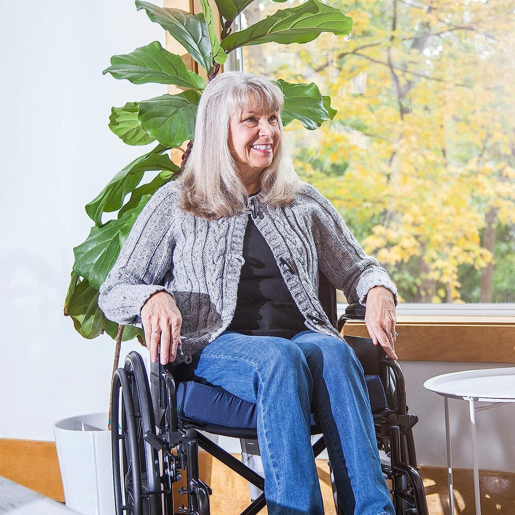 Becky Cameron Cushion for Office Chairs, Wheelchairs, FSA HSA Eligible, Scooters, Kitchen or Car Seats for Support and Height while Reducing Stress on Back, Tailbone or Sciatica. (18x16x2 inches)