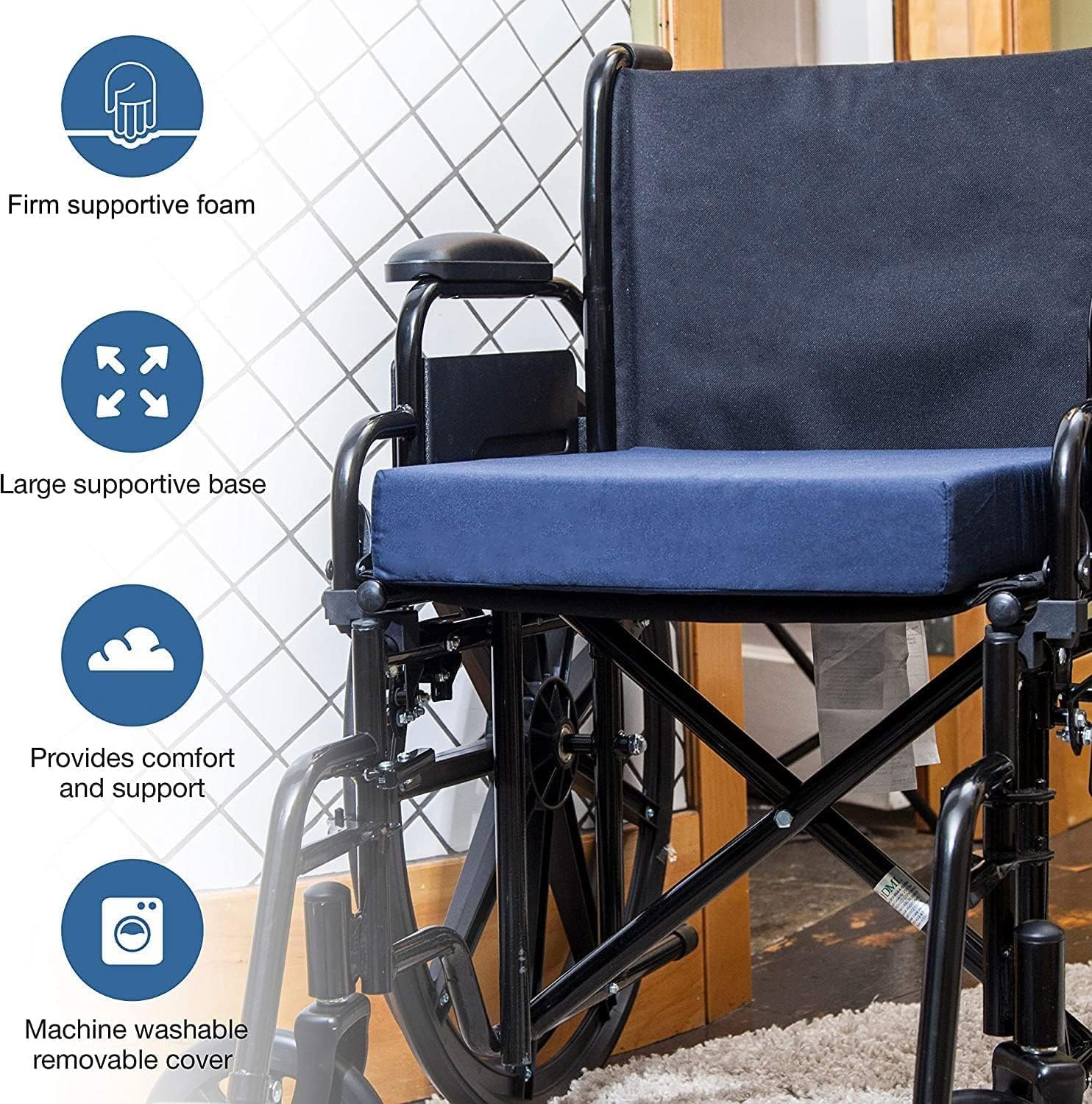Becky Cameron Cushion for Office Chairs, Wheelchairs, FSA HSA Eligible, Scooters, Kitchen or Car Seats for Support and Height while Reducing Stress on Back, Tailbone or Sciatica. (18x16x2 inches)