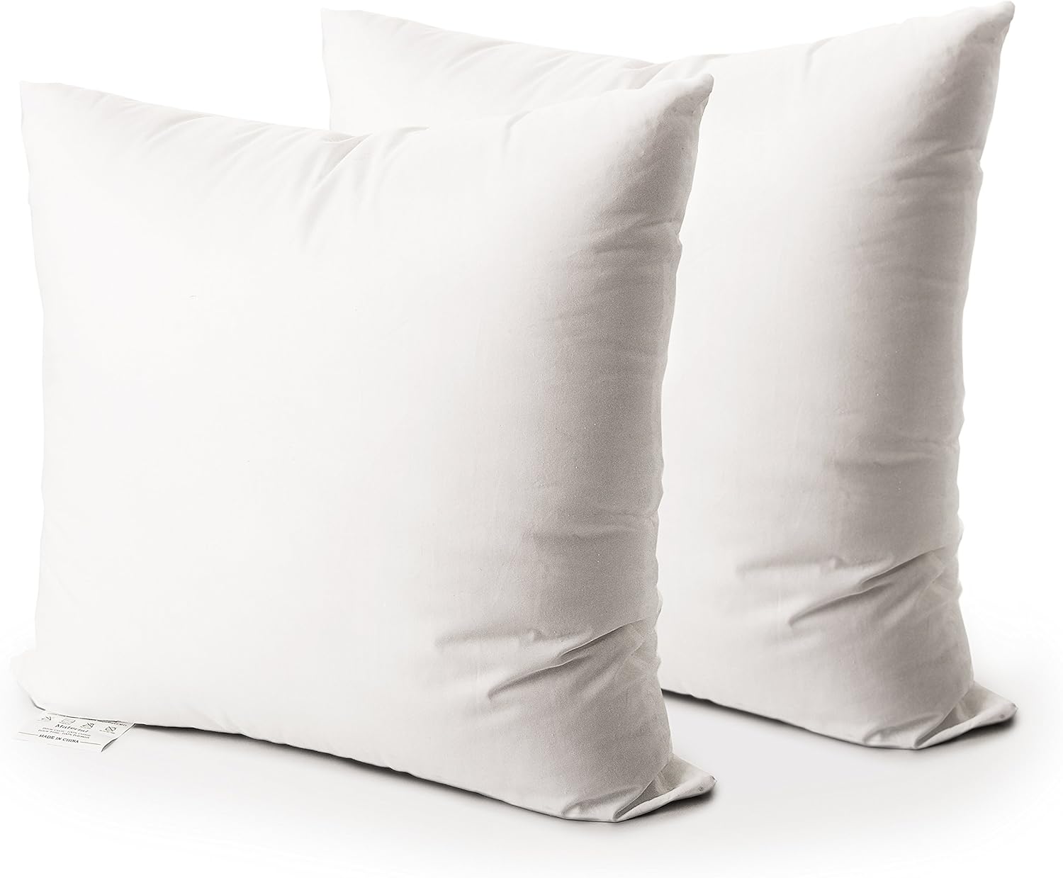 EDOW Throw Pillow Insert, Set Of 2 Hypoallergenic Down Alternative Polyester Square Form Decorative Pillow, Cushion,Sham Stuffer. 20x20 White