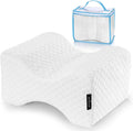 Knee Pillow - for Hip, Back, Leg, Knee Pain Relief - Ideal for Side Sleepers, Pregnancy & Right Spine Alignment - Premium Comfortable Memory Foam Wedge Contour with Washable Cover {New and Improved}