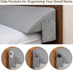 ENITYA Wedge Pillow for Headboard Gap/Headboard Pillow/Mattress Gap Filler/Bed Gap Filler,Close Gap (0-6") Between Mattress and Headboard,Bed Without Headboard,Stop Losing Pillows(Queen)