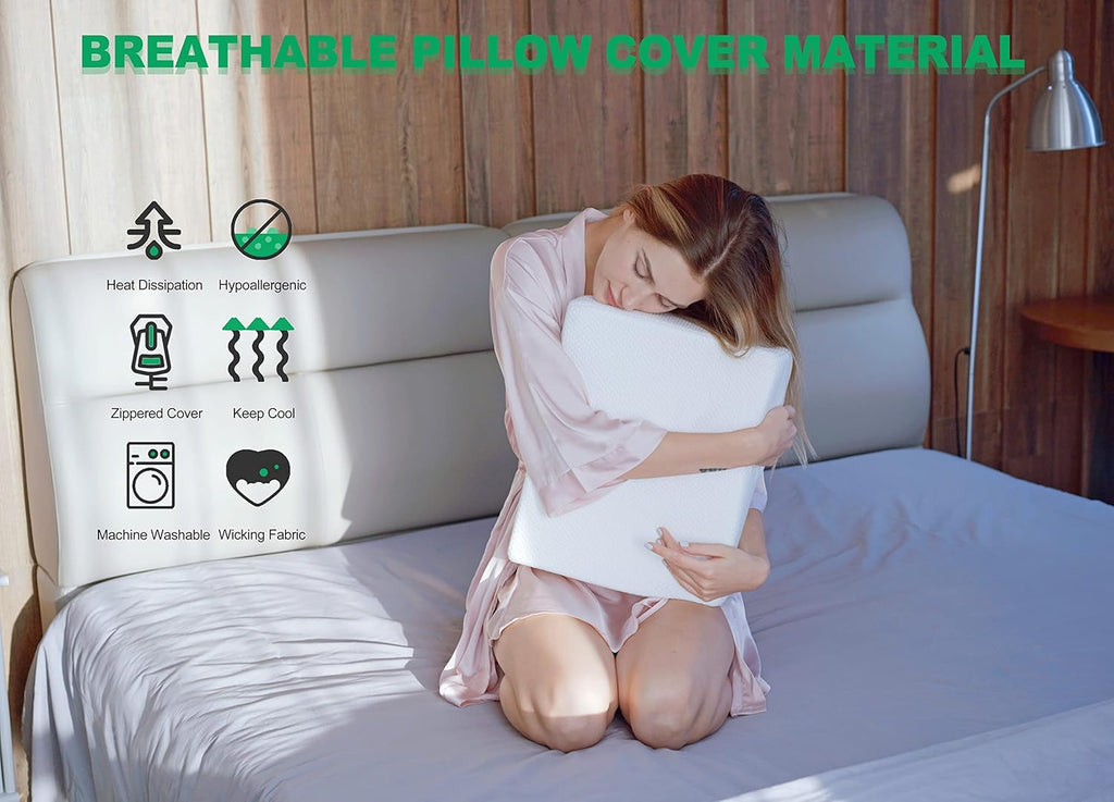 Pillow for Side Sleepers, Cube Memory Foam Pillow, Side Sleeper Pillow for Neck and shoulder pain,Square Pillow for Relief Sleeping(15"×12"×6")