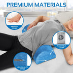 Lumbar Support Pillow for Sleeping - Large Half-Moon Bolster Pillow for Legs, Knees, Lower Back, Ankles & Feet - Machine Washable Cover, Semi-Roll Knee Pillow for Back Sleepers & Head Support (Navy)