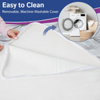 Bed Wedge Pillow with Memory Foam Top - Ideal for Comfortable & Restful Sleeping - Alleviates Neck/Back Pain, Acid Reflux, Snoring, Heartburn, Allergies & More - Versatile - Washable Cover, 7.5"