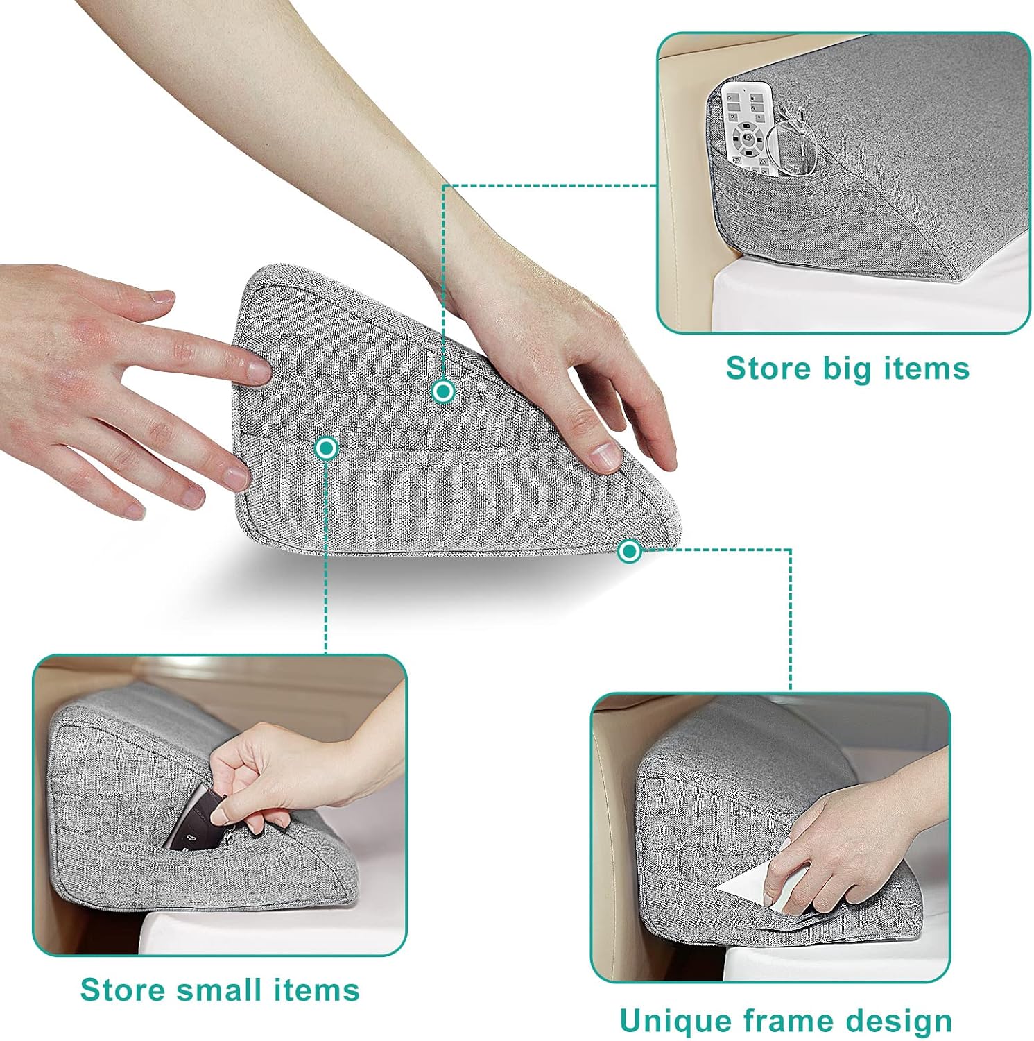 Talcusble Bed Wedge Pillow for Headboard | King Size(76"x10"x6") | Bed Gap Filler | BolsterPillow | Foam Wedge Pillow | Fill The Gap(0-8") Between Headboard and| Mattress